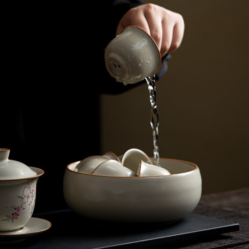 Beige Ru - style Harmonious Tea Washing BasinaccessoiresAnyee TeaBeige Ru - style Harmonious Tea Washing Basin