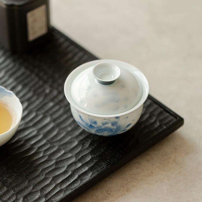 Blue Lotus Underglaze Hand Painted GaiwanGaiwanAnyee TeaBlue Lotus Underglaze Hand Painted Gaiwan