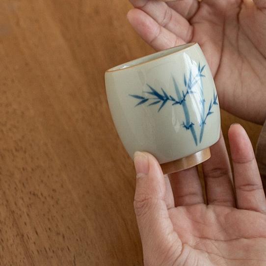 Chinese Style Bamboo Host Cup Ceramic Tea CupTeacupsAnyee TeaChinese Style Bamboo Host Cup Ceramic Tea Cup