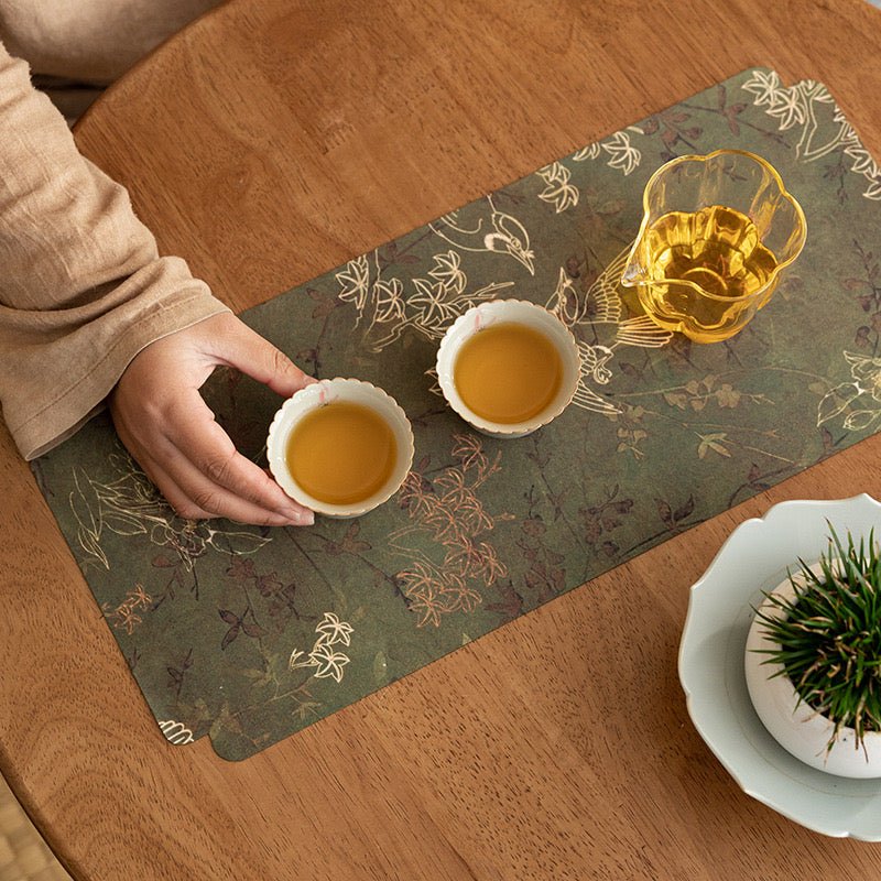 Chinese Style Cloud Yarn Satin Double Sided Swallow Tea MataccessoiresAnyee TeaChinese Style Cloud Yarn Satin Double Sided Swallow Tea Mat