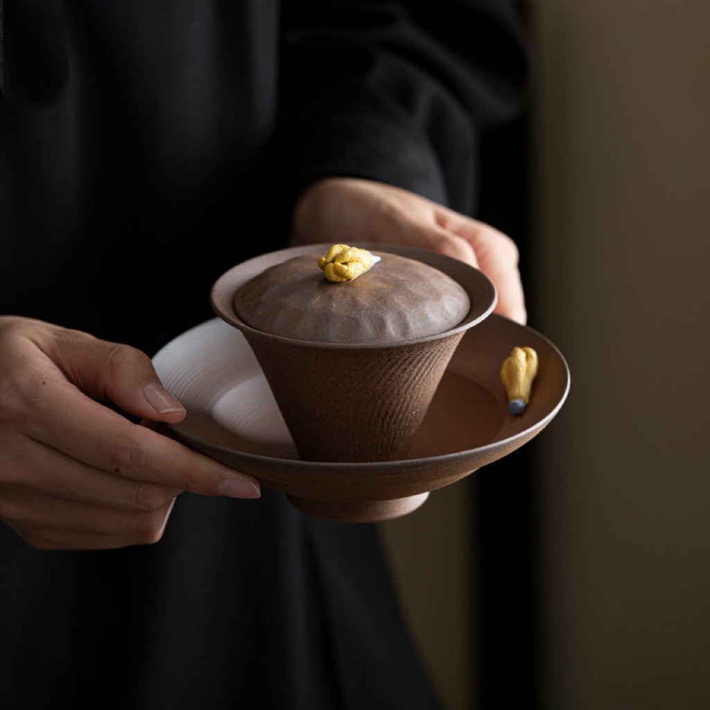 Coarse Pottery Gaiwan of Old Rock ClayGaiwanAnyee TeaCoarse Pottery Gaiwan of Old Rock Clay