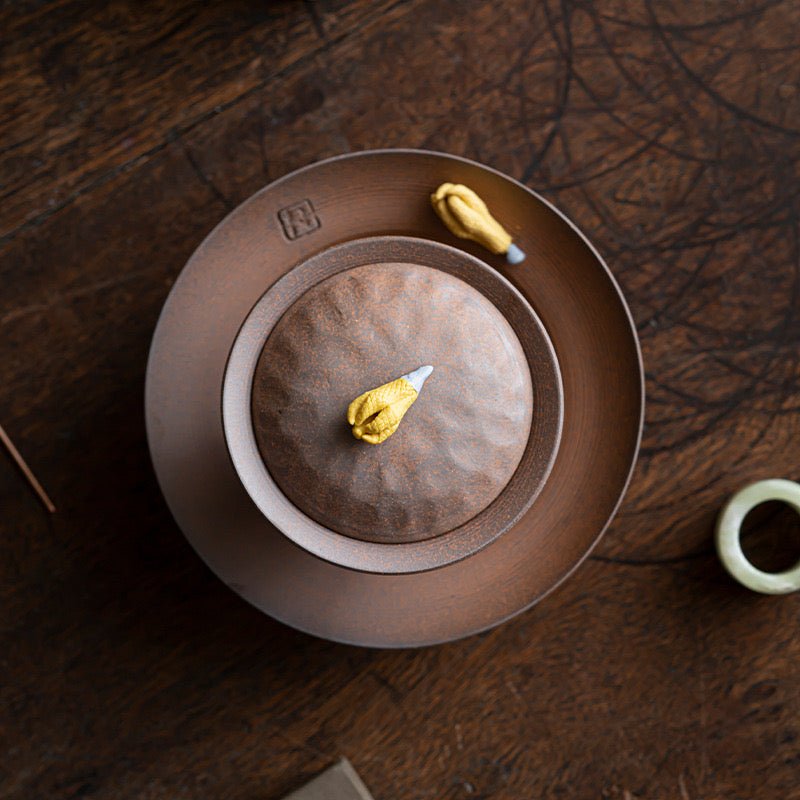 Coarse Pottery Gaiwan of Old Rock ClayGaiwanAnyee TeaCoarse Pottery Gaiwan of Old Rock Clay