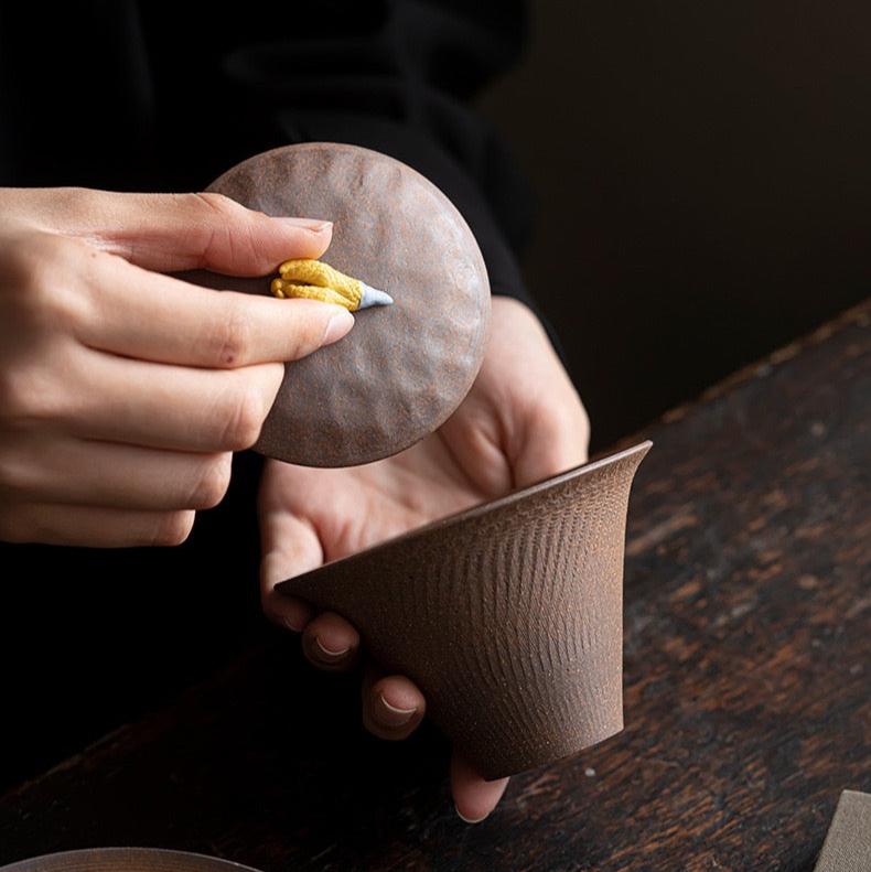 Coarse Pottery Gaiwan of Old Rock ClayGaiwanAnyee TeaCoarse Pottery Gaiwan of Old Rock Clay