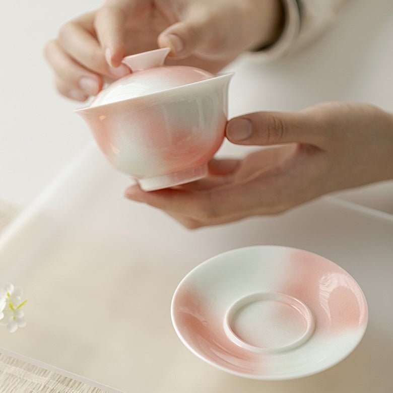Grapefruit Color Ceramic Tea Bowl Gaiwan Home Use TeacupGaiwanAnyee TeaGrapefruit Color Ceramic Tea Bowl Gaiwan Home Use Teacup