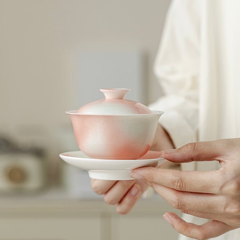Grapefruit Color Ceramic Tea Bowl Gaiwan Home Use TeacupGaiwanAnyee TeaGrapefruit Color Ceramic Tea Bowl Gaiwan Home Use Teacup