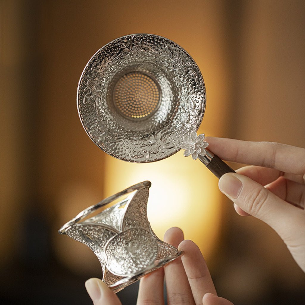 Hammered Lotus Patterned Tea Strainer and Filter accessoriesAnyee TeaHammered Lotus Patterned Tea Strainer and Filter accessories