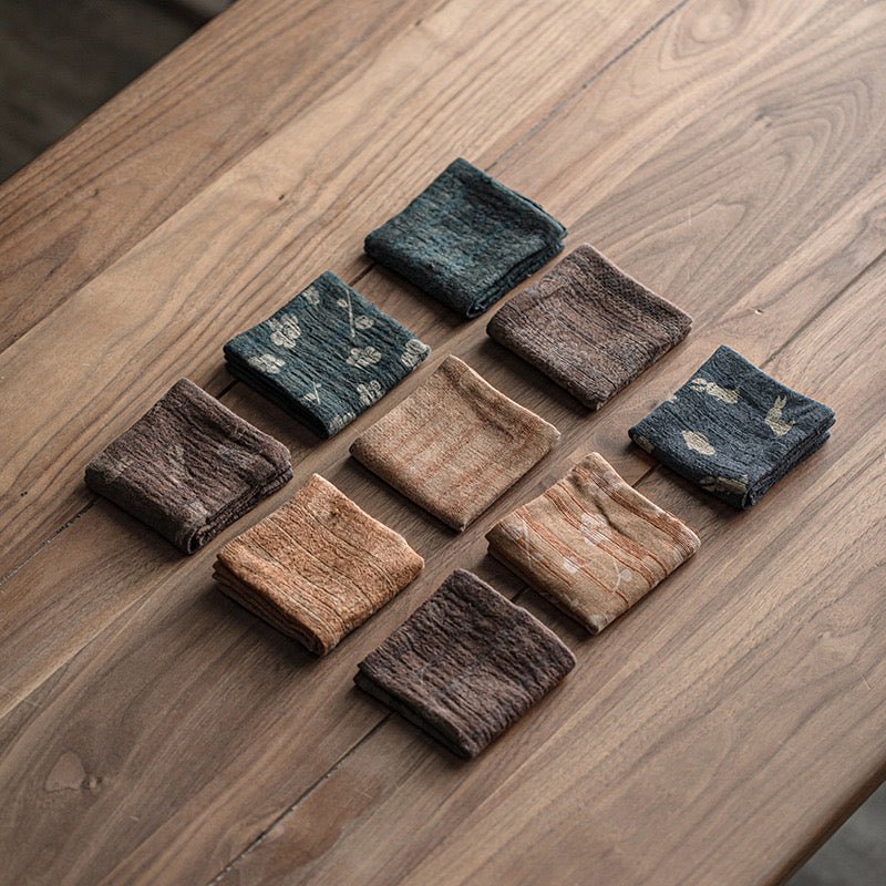 Hand Dyed Burned Flower Patterned Pure - cotton Absorbent and Soft Tea TowelsaccessoiresAnyee TeaHand Dyed Burned Flower Patterned Pure - cotton Absorbent and Soft Tea TowelsRabbit (Dark Brown)