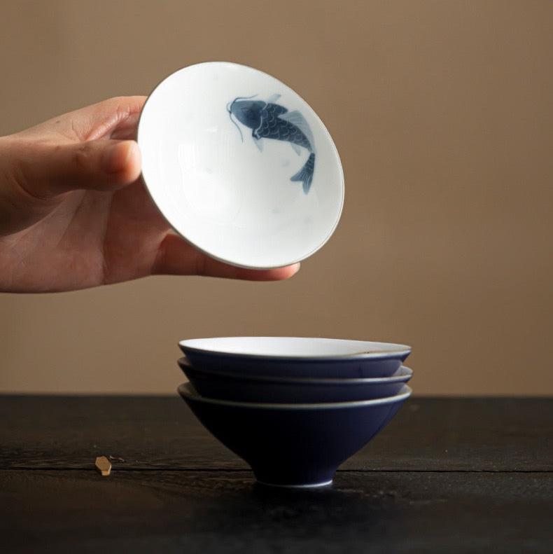 Hand - painted Blue Conical - hat Ceramic TeacupTeacupsAnyee TeaHand - painted Blue Conical - hat Ceramic Teacup