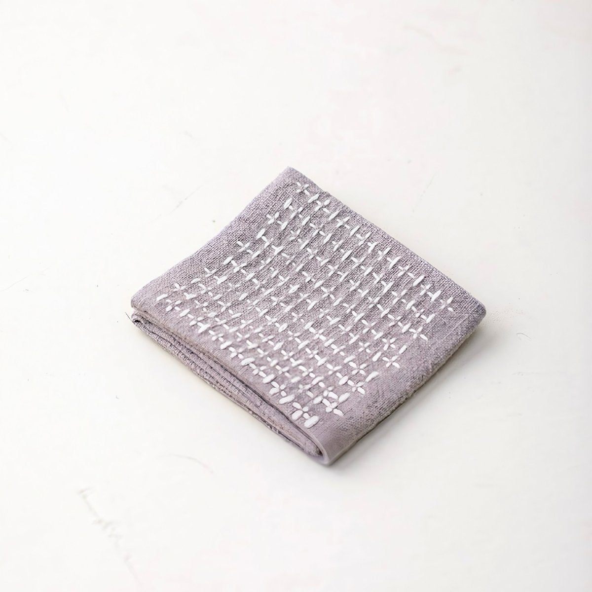 Hand Sewn Cross Stitched Cotton Linen Tea TowelaccessoiresAnyee TeaHand Sewn Cross Stitched Cotton Linen Tea TowelLight brown