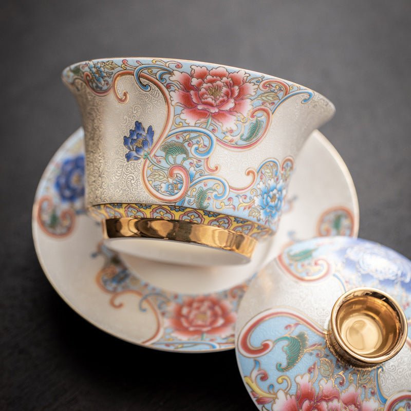 Handmade Filigree Silver Gaiwan TeacupsGaiwanAnyee TeaHandmade Filigree Silver Gaiwan Teacups