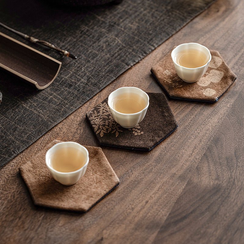 Handmade Tie Dyed Hexagonal Cup MatsaccessoiresAnyee TeaHandmade Tie Dyed Hexagonal Cup MatsGo for tea