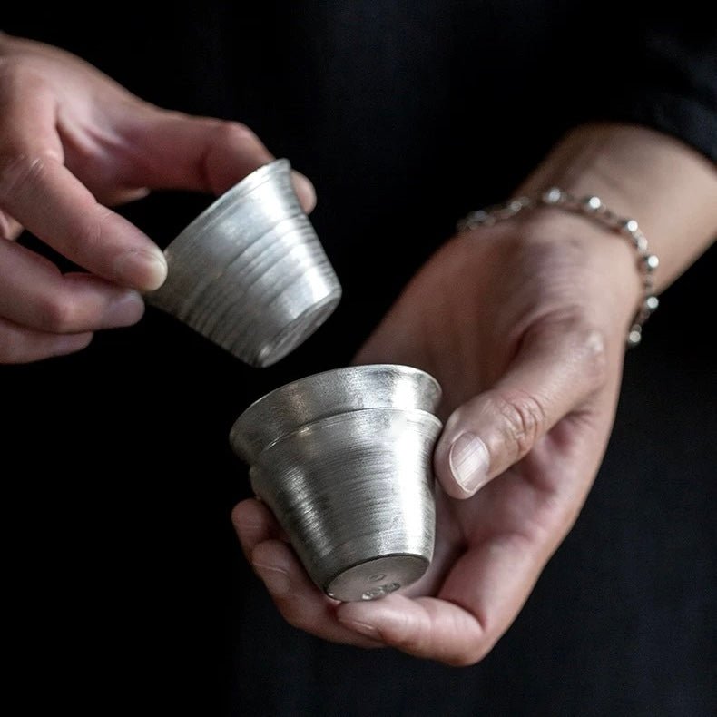 Handmade Ultra - thin Thin - bodied Gilded - silver TeacupTeacupsAnyee TeaHandmade Ultra - thin Thin - bodied Gilded - silver Teacup