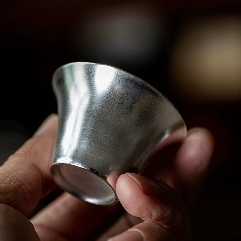 Handmade Ultra - thin Thin - bodied Gilded - silver TeacupTeacupsAnyee TeaHandmade Ultra - thin Thin - bodied Gilded - silver Teacup