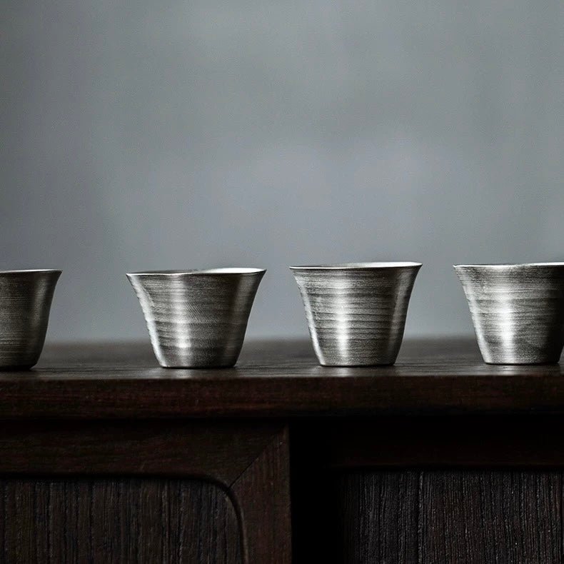 Handmade Ultra - thin Thin - bodied Gilded - silver TeacupTeacupsAnyee TeaHandmade Ultra - thin Thin - bodied Gilded - silver Teacup