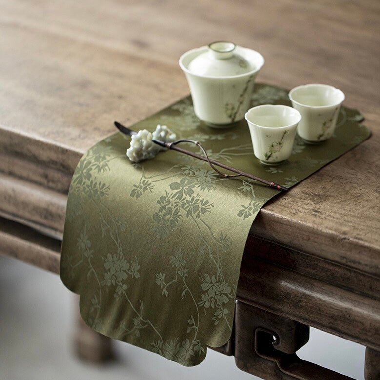 Imitation Gauze Tea Mat for Chinese Style Dry Brewing Tea Ceremony with Double Sided Zen and Waterproof DesignaccessoiresAnyee TeaImitation Gauze Tea Mat for Chinese Style Dry Brewing Tea Ceremony with Double Sided Zen and Waterproof DesignLight green