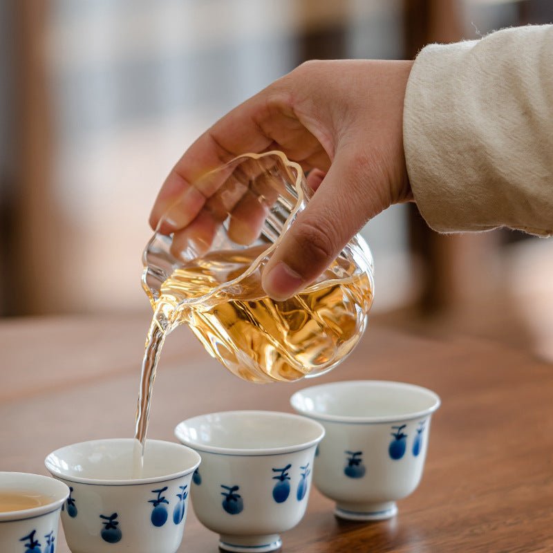 Melon Ribbed Transparent Heat Resistant Glass Small Lotus Flower Fairway Cup Tea MugaccessoiresAnyee TeaMelon Ribbed Transparent Heat Resistant Glass Small Lotus Flower Fairway Cup Tea Mug