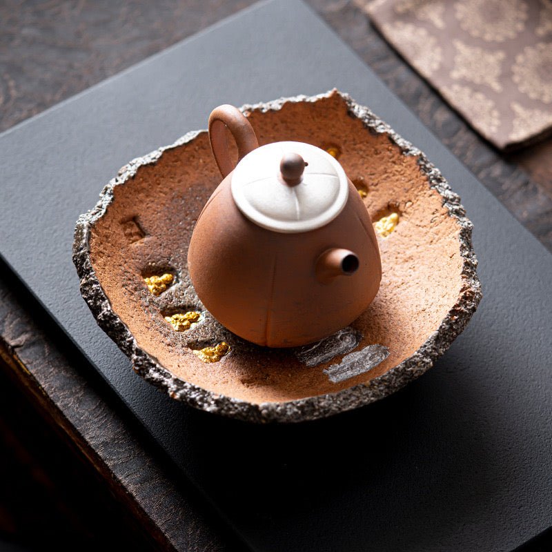 Pure Handmade Rough Pottery Dunhuang Tile - shaped Tea TrayaccessoiresAnyee TeaPure Handmade Rough Pottery Dunhuang Tile - shaped Tea Tray