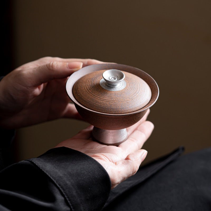 Purely Handmade Coarse Pottery Gaiwan of Retro Old Rock ClayGaiwanAnyee TeaPurely Handmade Coarse Pottery Gaiwan of Retro Old Rock Clay
