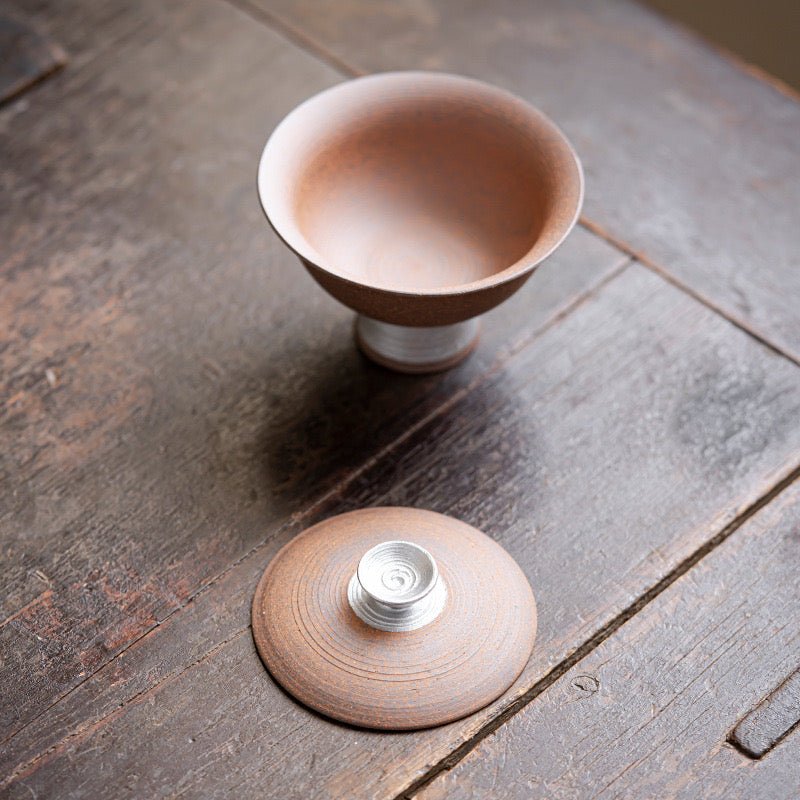 Purely Handmade Coarse Pottery Gaiwan of Retro Old Rock ClayGaiwanAnyee TeaPurely Handmade Coarse Pottery Gaiwan of Retro Old Rock Clay