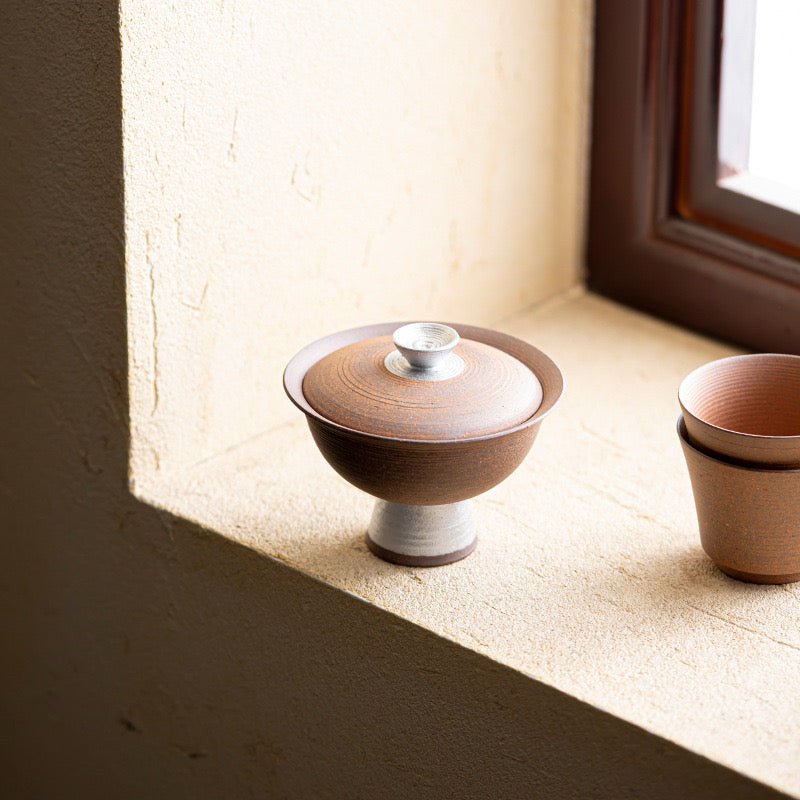 Purely Handmade Coarse Pottery Gaiwan of Retro Old Rock ClayGaiwanAnyee TeaPurely Handmade Coarse Pottery Gaiwan of Retro Old Rock Clay