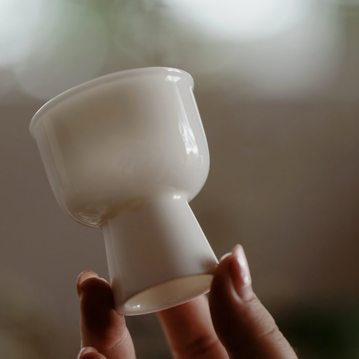 Simple Style Pure White Porcelain High - footed Teacup Made of Jade - like ClayTeacupsAnyee TeaSimple Style Pure White Porcelain High - footed Teacup Made of Jade - like Clay