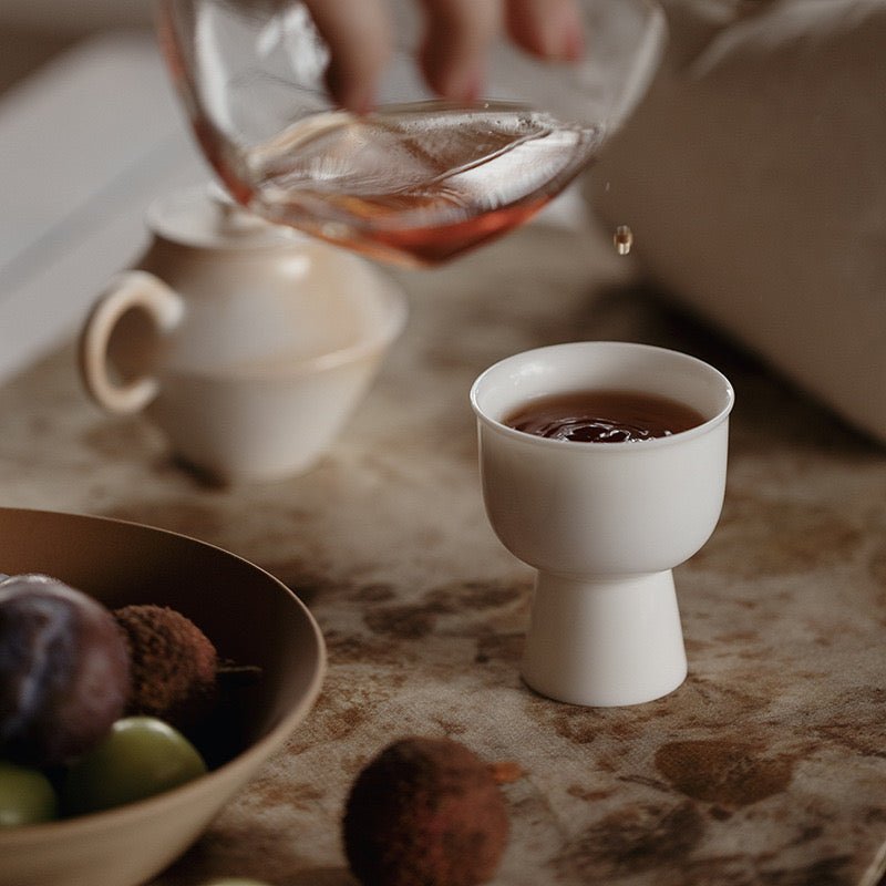 Simple Style Pure White Porcelain High - footed Teacup Made of Jade - like ClayTeacupsAnyee TeaSimple Style Pure White Porcelain High - footed Teacup Made of Jade - like Clay