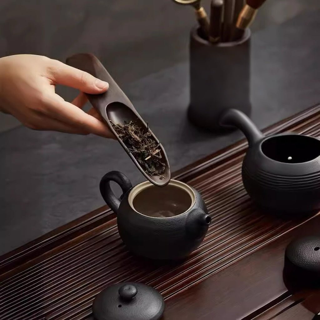 Six Gentlemen of Tea Black Sandalwood Six Piece Tea Set AccessoriesAnyee TeaSix Gentlemen of Tea Black Sandalwood Six Piece Tea Set Accessories