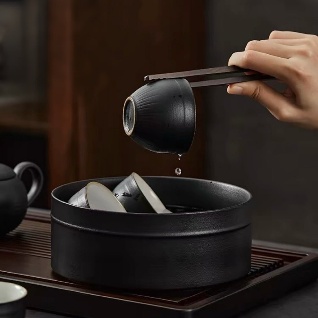 Six Gentlemen of Tea Black Sandalwood Six Piece Tea Set AccessoriesAnyee TeaSix Gentlemen of Tea Black Sandalwood Six Piece Tea Set Accessories