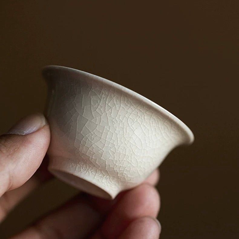 The Zhang Kiln Crackled, Nourishable, Beige Colored Handmade TeacupTeacupsAnyee TeaThe Zhang Kiln Crackled, Nourishable, Beige Colored Handmade Teacup