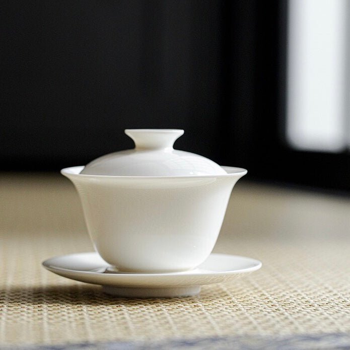 White Porcelain Gaiwan Teacup Tea BowlGaiwanAnyee TeaWhite Porcelain Gaiwan Teacup Tea Bowl