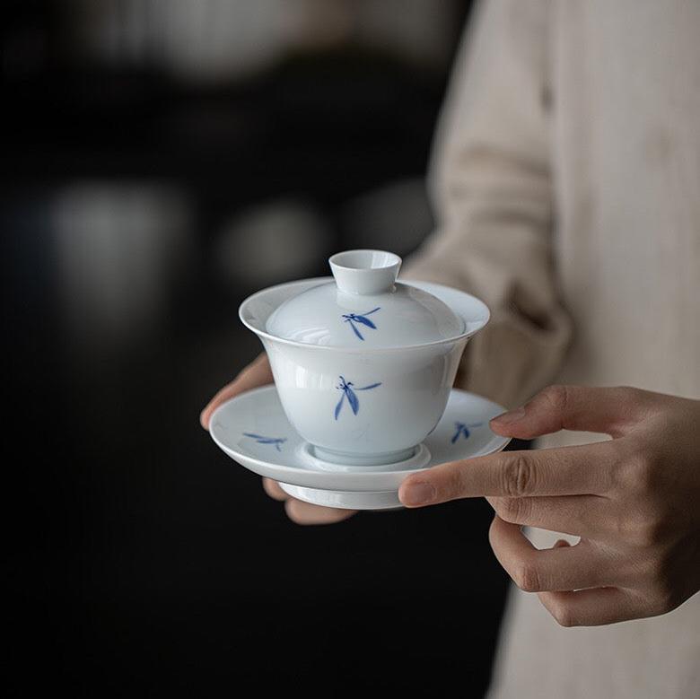 White Porcelain Gaiwan TeacupGaiwanAnyee TeaWhite Porcelain Gaiwan Teacup