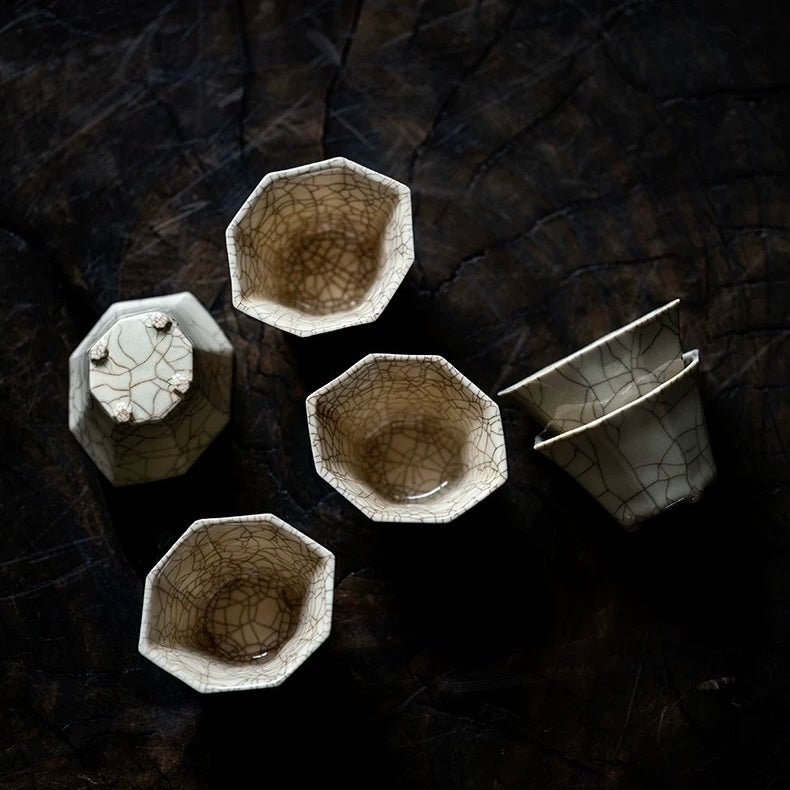 Zhang Kiln Crackled Octagonal Teacup - A Collectible for Long Term AppreciationTeacupsAnyee TeaZhang Kiln Crackled Octagonal Teacup - A Collectible for Long Term Appreciation