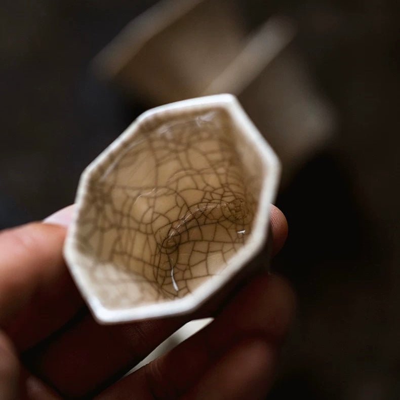 Zhang Kiln Crackled Octagonal Teacup - A Collectible for Long Term AppreciationTeacupsAnyee TeaZhang Kiln Crackled Octagonal Teacup - A Collectible for Long Term Appreciation