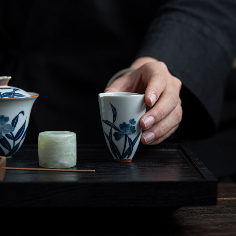 Hand-painted Orchid Ceramic Teacup