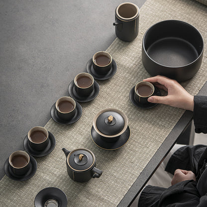 Black Ceramic Simple and Classic Tea Set