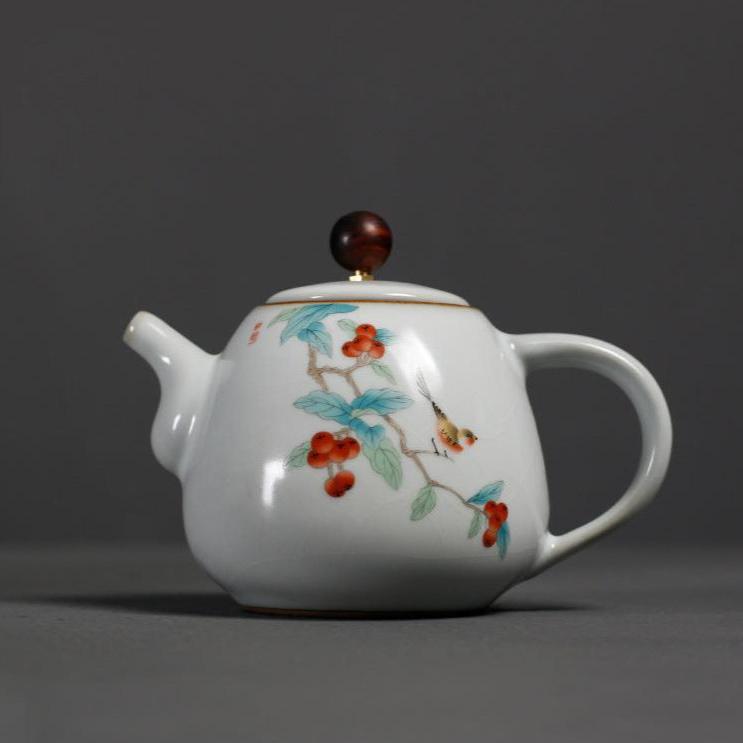 Moonlight White Ru Kiln Open Piece Kung Fu Teapot