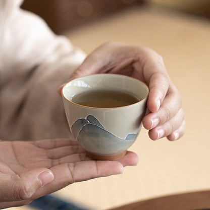 Tasse à thé chinoise peinte à la main avec paysage