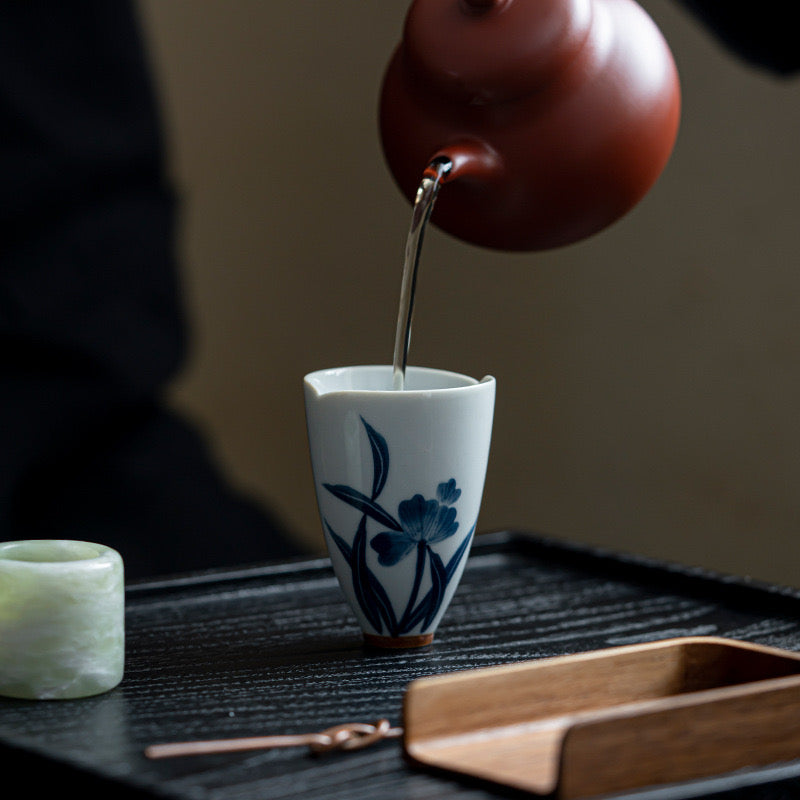 Hand-painted Orchid Ceramic Teacup