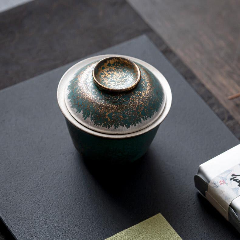 Turquoise Green Gilded Gaiwan