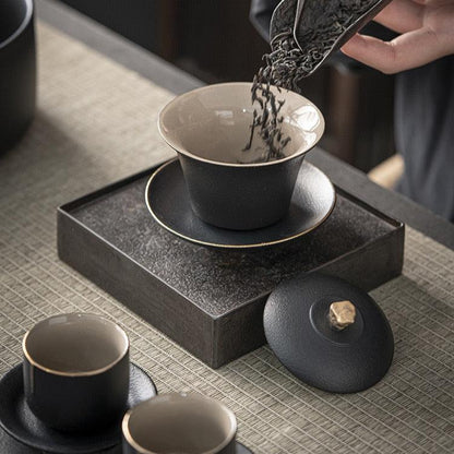 Black Ceramic Simple and Classic Tea Set