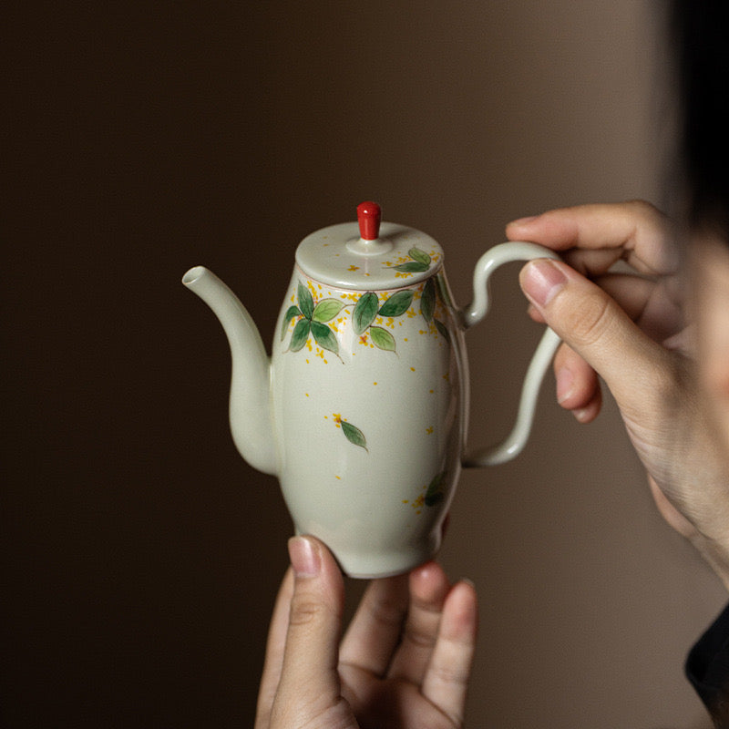 Hand-painted Osmanthus Concubine Teapot and Tea Set