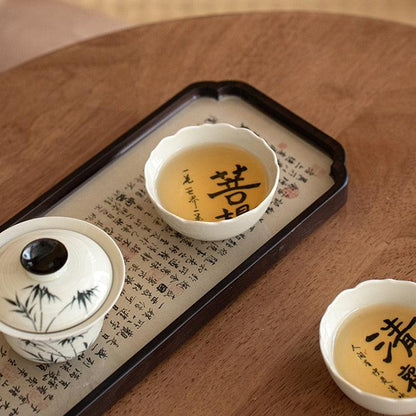 Tasse à thé chinoise en céramique avec inscription manuscrite