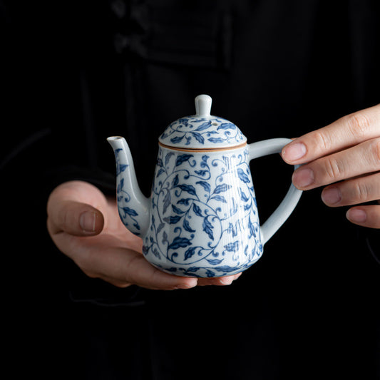 Porcelain Teapot with Chinese Blue-and-white Patterns