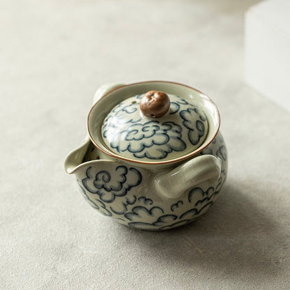 Xiangyun Handheld Teapot Retro Ceramic Gaiwan for Home Use