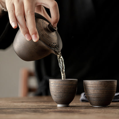 Rust Glaze Gaiwan and Teacup Travel Set