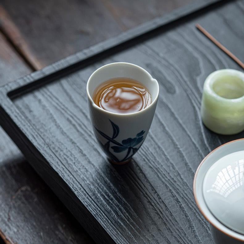 Hand-painted Orchid Ceramic Teacup