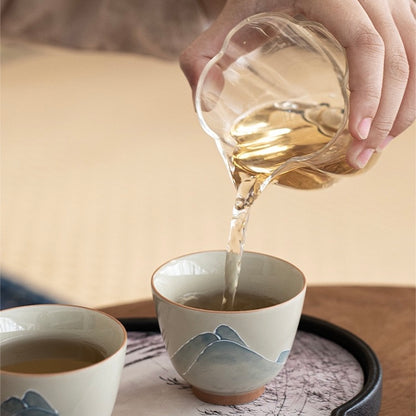 Tasse à thé chinoise peinte à la main avec paysage