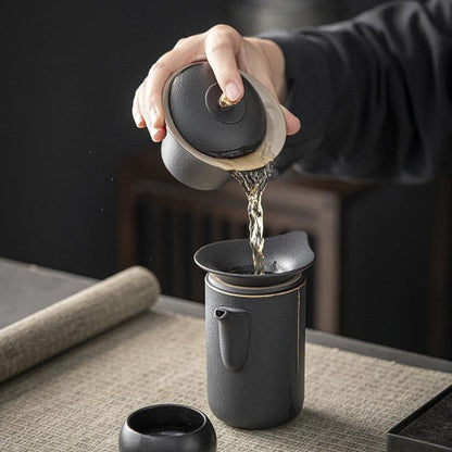 Black Ceramic Simple and Classic Tea Set