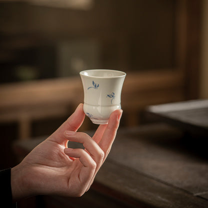 Hand-painted Orchid Ceramic Teacup