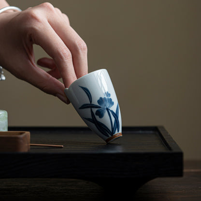 Hand-painted Orchid Ceramic Teacup